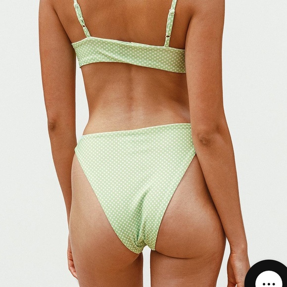 Princess Polly Lina Polka Dot Bikini Bottoms Green - Picture 2 of 9